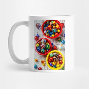 Colorful Glass Marbles In Bowls Mug